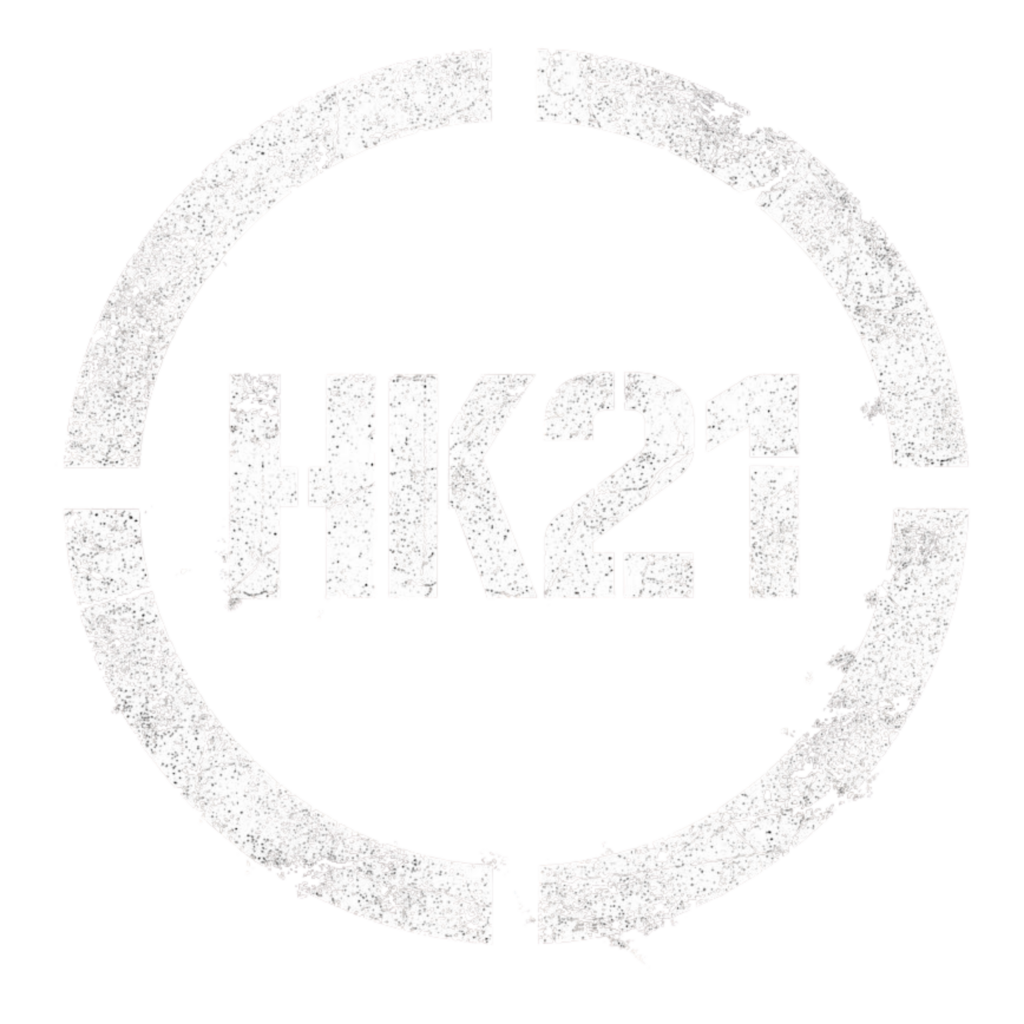 HK21 White Distressed Logo