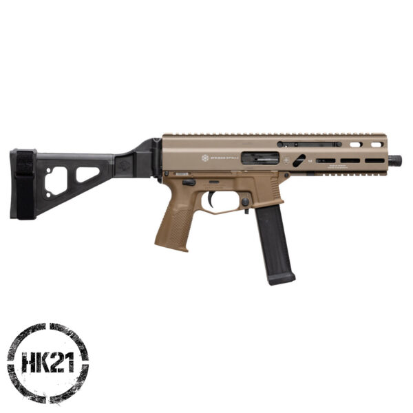 Grand Power Stribog SP10A3 10mm Pistol - 8" Barrel - FDE - SBT Brace - Three 20 Round Magazines - 197892030038