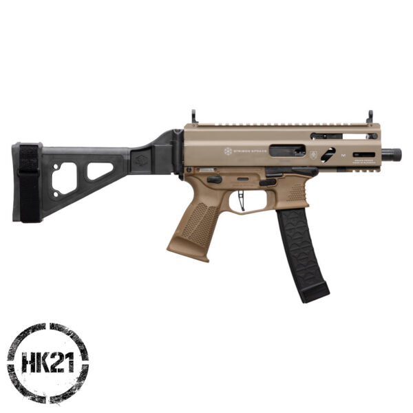 Grand Power Stribog SP9A3S 9mm Sub Pistol with SBT Brace - Flat Dark Earth - Three 30 Round Magazines - 197892029971